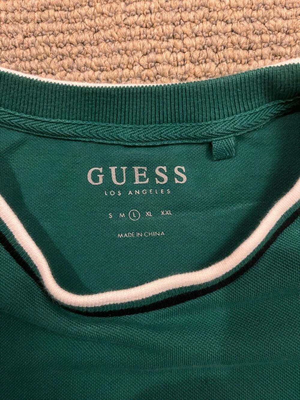 Guess Los Angeles Green Short Sleeve Crew Neck T-Shirt Size L - Picture 3 of 5